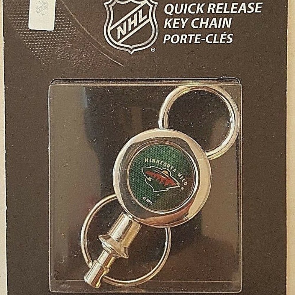 MINNESOTA WILD KEYCHAIN KEYRING NHL QUICK RELEASE